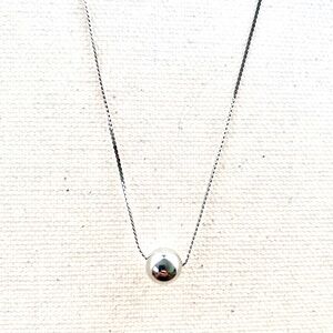 Sterling Silver 5mm Floating Ball Pendant on Dainty 18" Sterling Silver Chain
